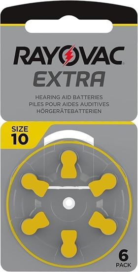 Picture of 10AE-6ZM/1300000 RAYOVAC EXTRA ADVANCED 6 CELL, 10 MERCURY FREE (10 BOXES PER CARTON)