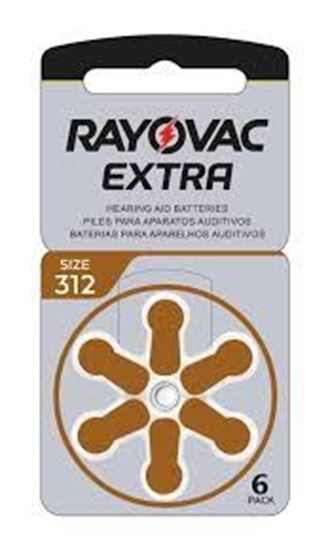 Picture of 312AE-6ZM/1300004 - RAYOVAC EXTRA ADVANCED 6 CELL, 312 MERCURY FREE (10 BOXES PER CARTON)