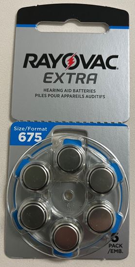 Picture of 675AE-6ZM/1300006 RAYOVAC EXTRA ADVANCED 6 CELL, 675 MERCURY FREE (10 BOXES PER CARTON)